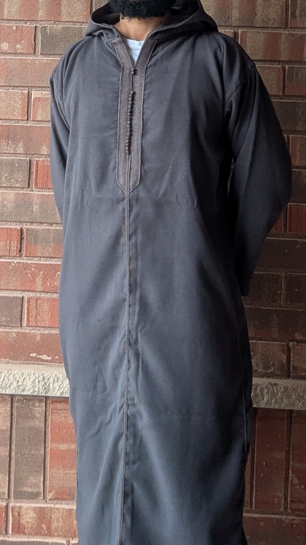 Luxury Moroccan Winter Djellaba - Ghaib Grey