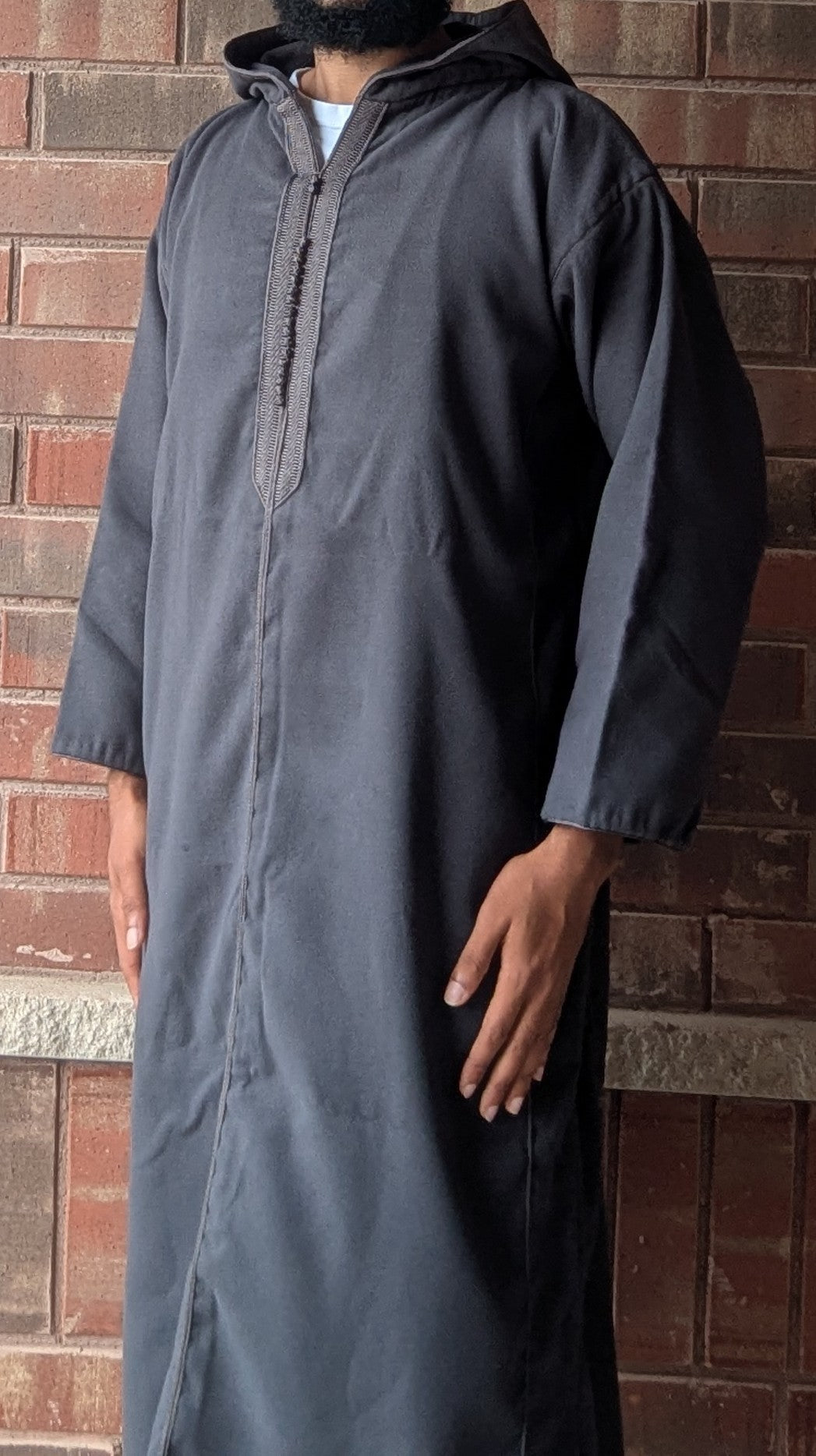 Luxury Moroccan Winter Djellaba - Ghaib Grey